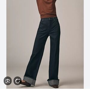 Pilcro Dark Blue Wide Leg Jeans